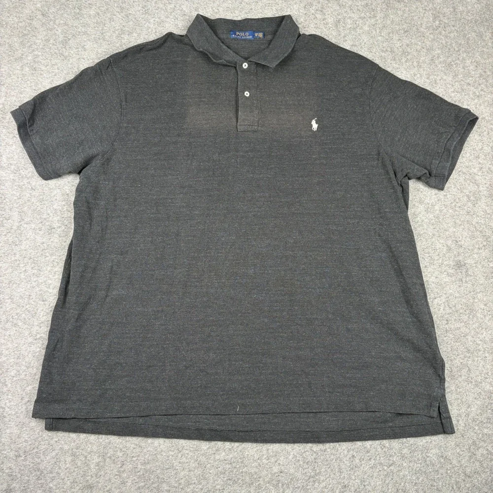 Polo Ralph Lauren Polo Shirt Mens 4XB Heather Charcoal Short Sleeve Pony Logo